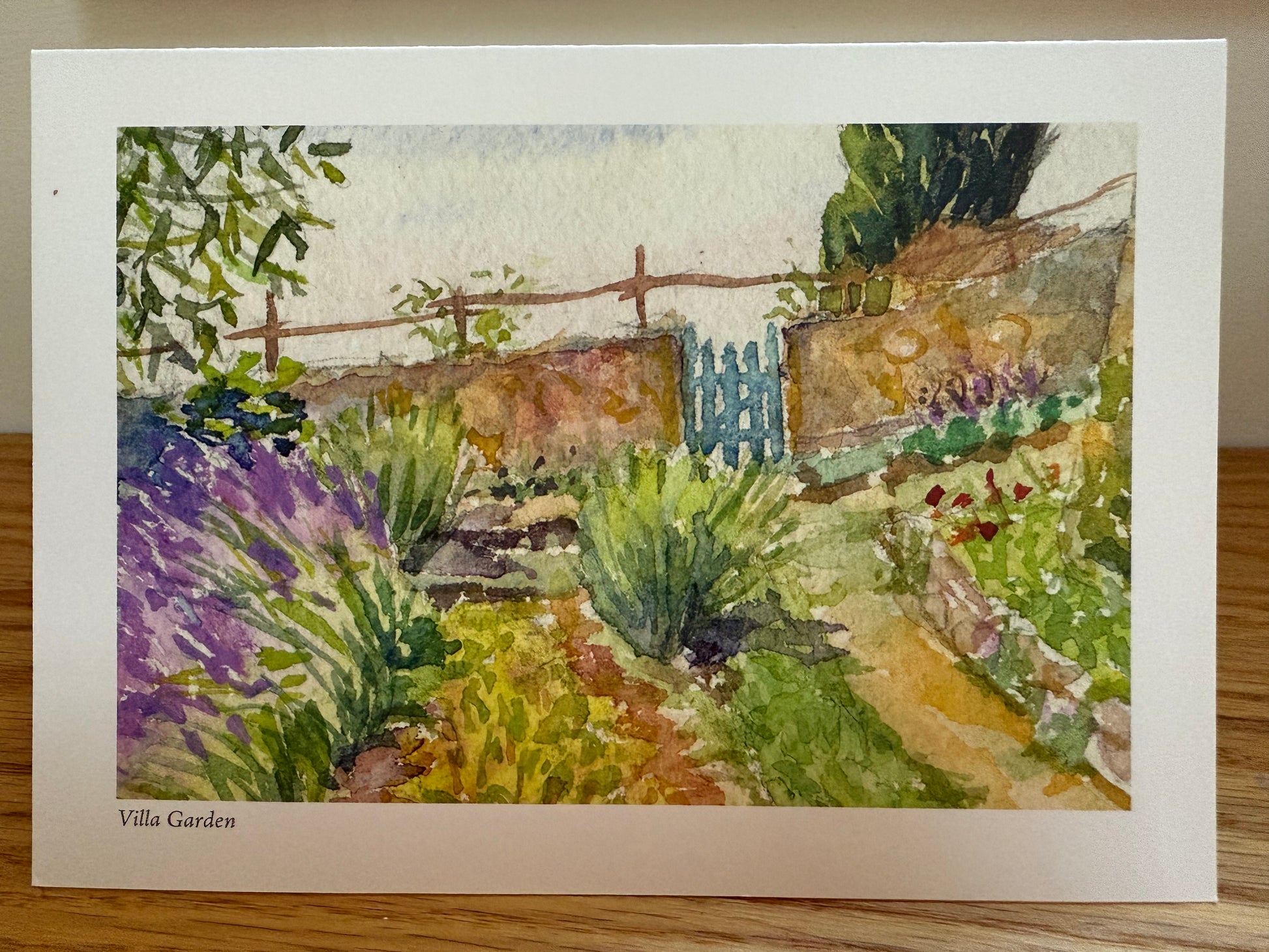 "Villa Garden" notecard